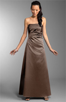 full length chocolate brown dress