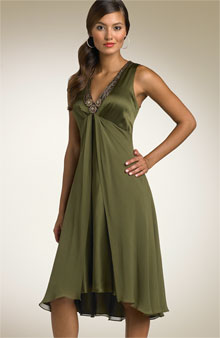 short olive green dress